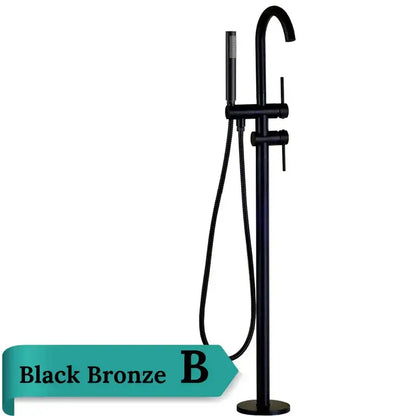 Modern brushed gold freestanding bathtub faucet bathroom handshower