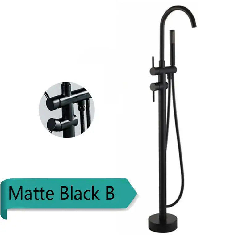 Modern brushed gold freestanding bathtub faucet bathroom handshower