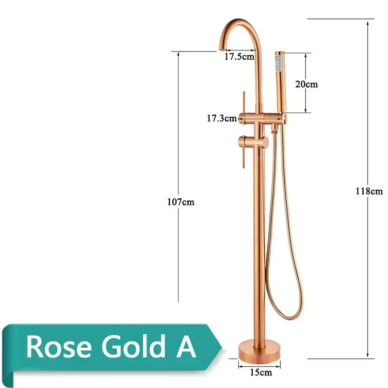 Modern brushed gold freestanding bathtub faucet bathroom handshower