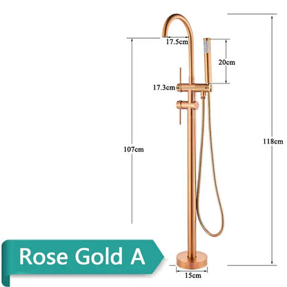 Modern brushed gold freestanding bathtub faucet bathroom handshower