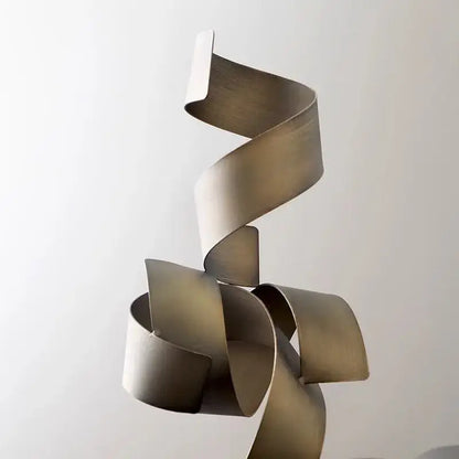 Modern brushed gold geometric wrought iron sculpture living room decor
