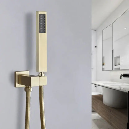 Modern brushed gold hand shower with stainless steel hose bathroom