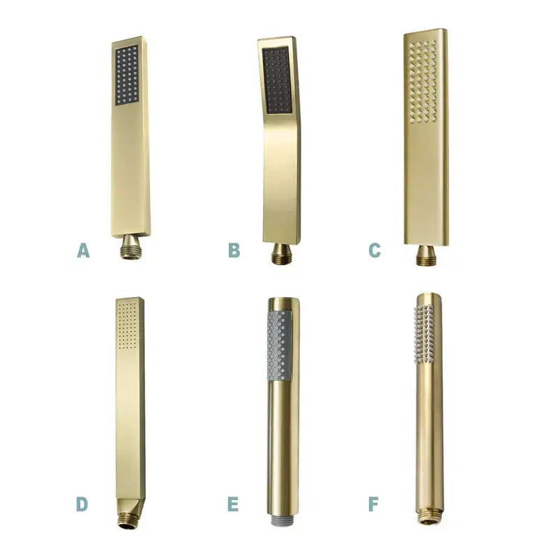 Modern brushed gold hand shower with stainless steel hose bathroom