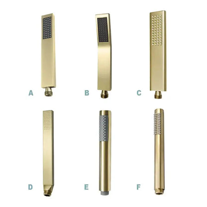Modern brushed gold hand shower with stainless steel hose bathroom