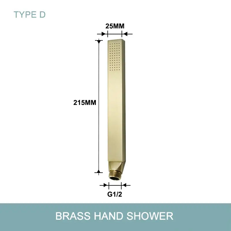 Modern brushed gold hand shower with stainless steel hose bathroom