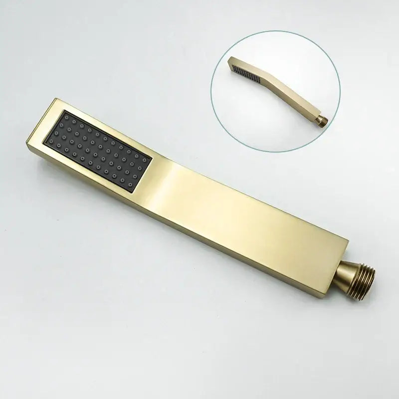 Modern brushed gold hand shower with stainless steel hose bathroom