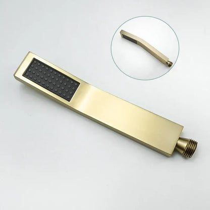 Modern brushed gold hand shower with stainless steel hose bathroom