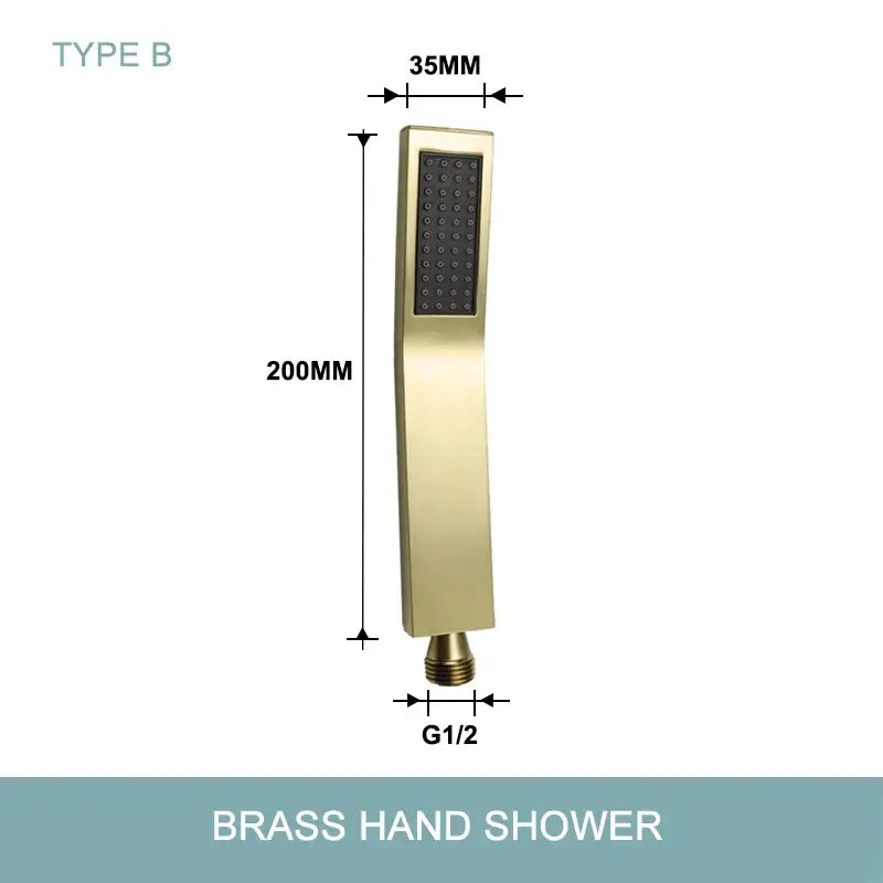 Modern brushed gold hand shower with stainless steel hose bathroom