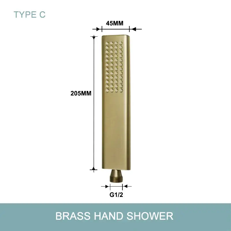 Modern brushed gold hand shower with stainless steel hose bathroom
