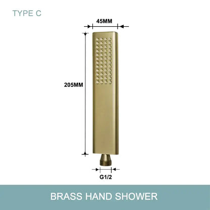 Modern brushed gold hand shower with stainless steel hose bathroom