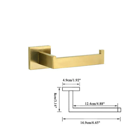 Modern brushed gold hardware set bathroom towel rail and hooks