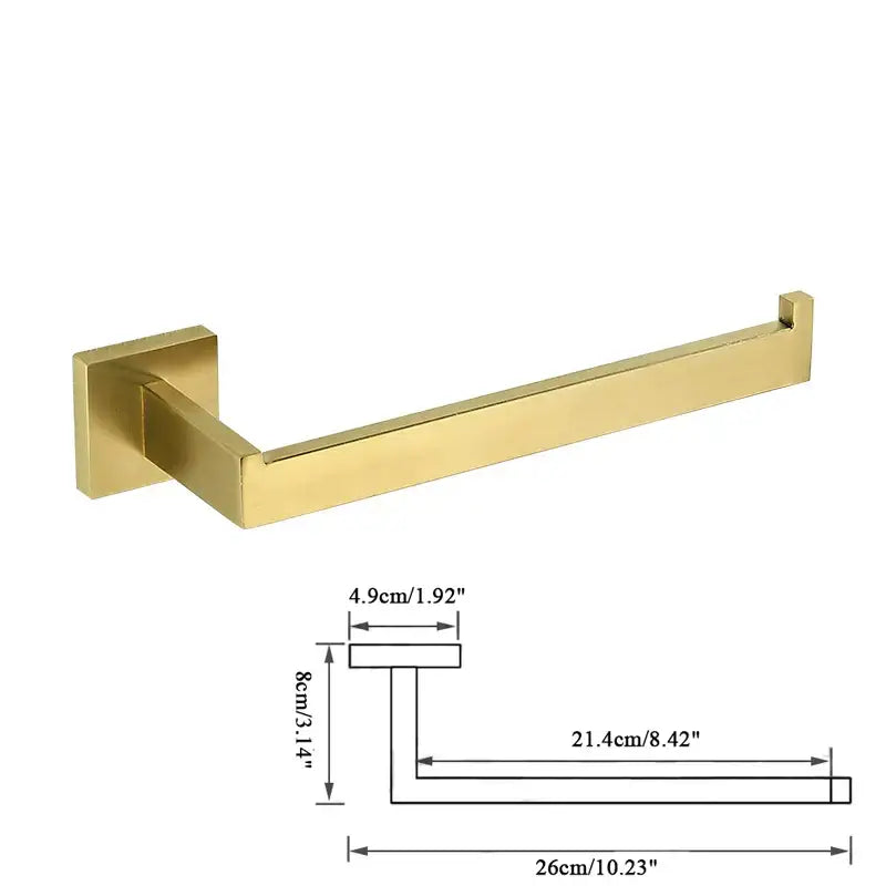 Modern brushed gold hardware set bathroom towel rail and hooks