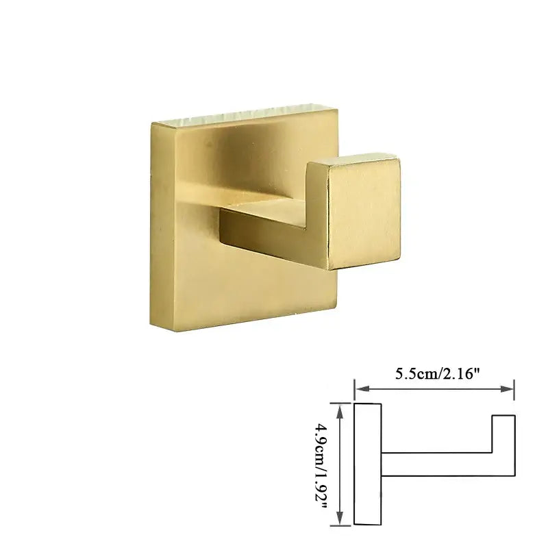 Modern brushed gold hardware set bathroom towel rail and hooks