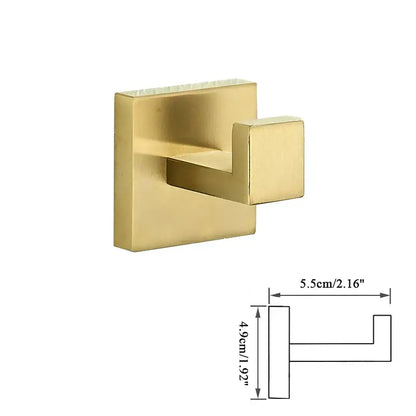 Modern brushed gold hardware set bathroom towel rail and hooks