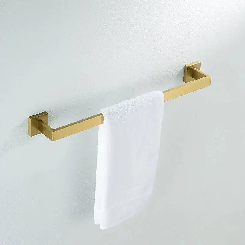 Modern brushed gold hardware set bathroom towel rail and hooks