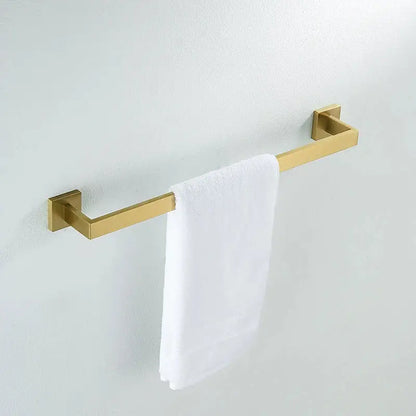 Modern brushed gold hardware set bathroom towel rail and hooks