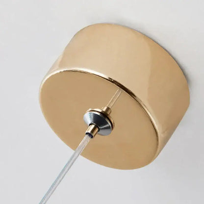 Modern brushed gold led pendant light dining room cylindrical lamp
