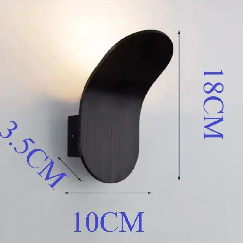 Modern brushed gold led wall lamp living room curved sconce