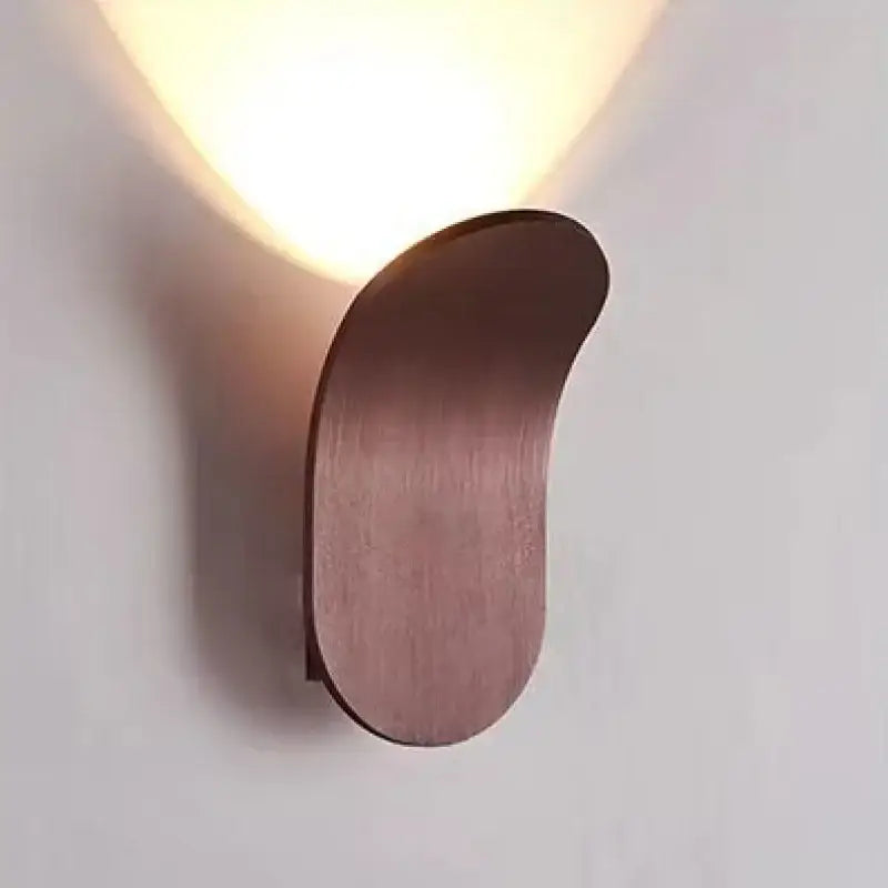 Modern brushed gold led wall lamp living room curved sconce