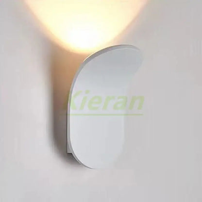 Modern brushed gold led wall lamp living room curved sconce