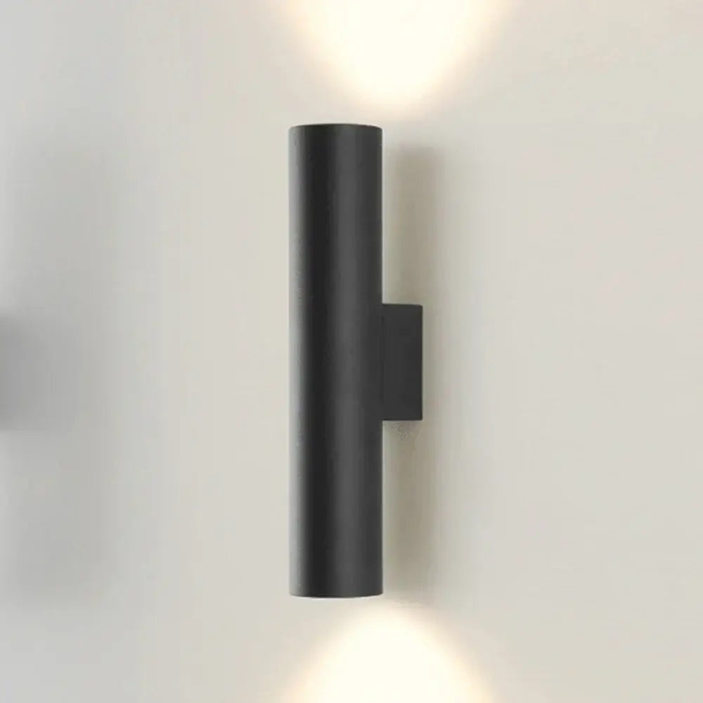 Modern brushed gold & matte black cylindrical wall lights bedroom led