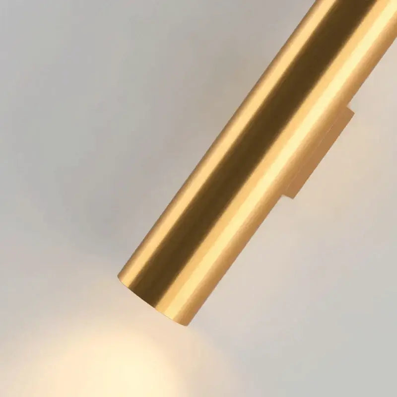 Modern brushed gold & matte black cylindrical wall lights bedroom led