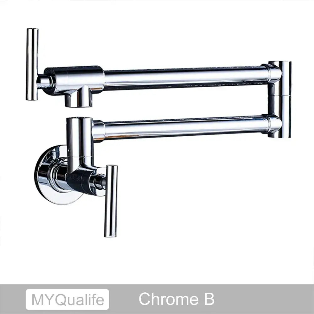 Modern brushed gold pot filler faucet kitchen tap with folding spout