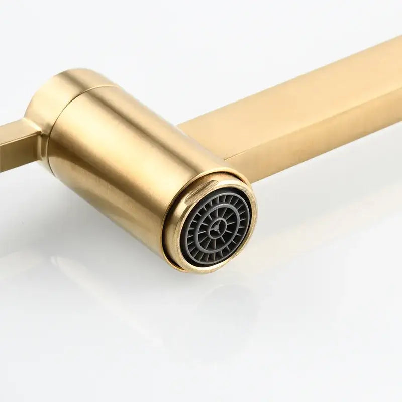 Modern brushed gold pot filler faucet kitchen wall mounted foldable spout
