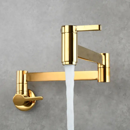 Modern brushed gold pot filler faucet kitchen wall mounted foldable spout