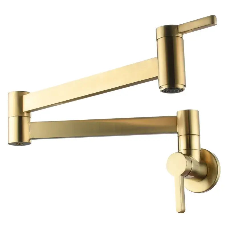 Modern brushed gold pot filler faucet kitchen wall mounted foldable spout