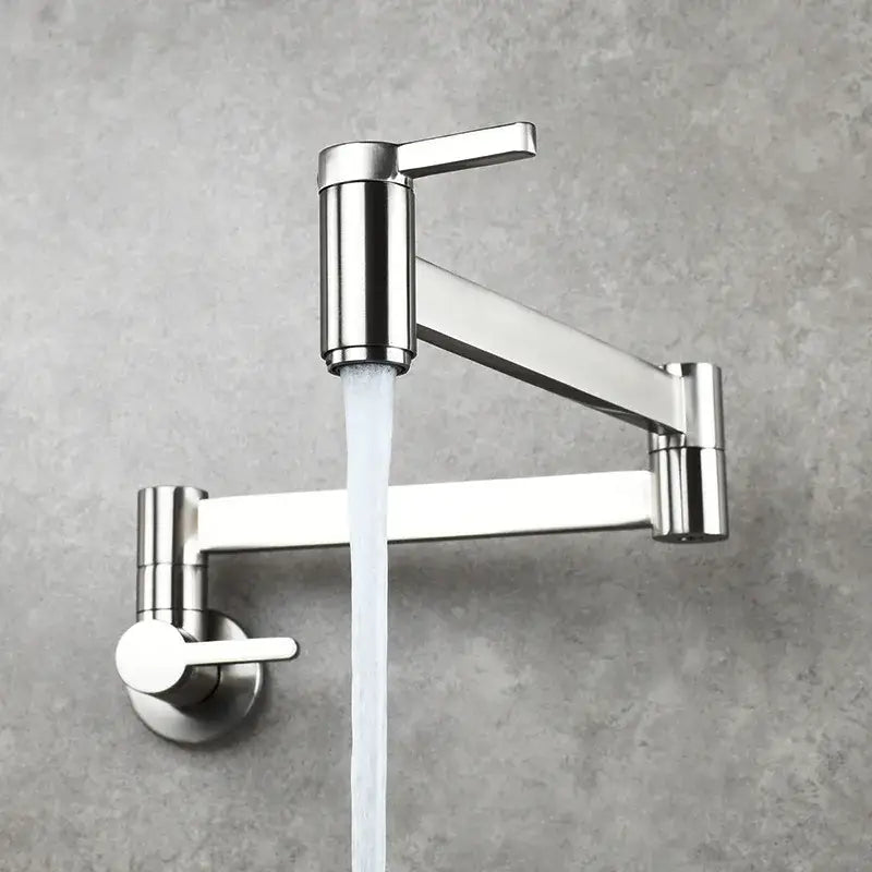 Modern brushed gold pot filler faucet kitchen wall mounted foldable spout