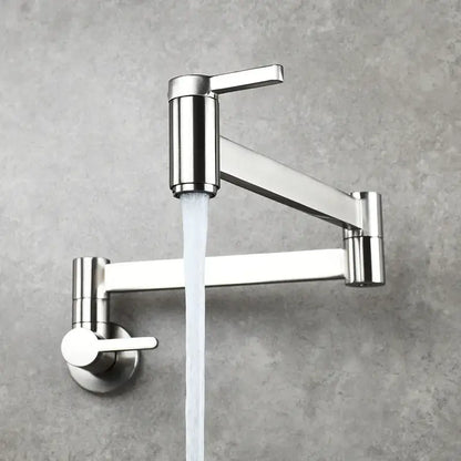Modern brushed gold pot filler faucet kitchen wall mounted foldable spout
