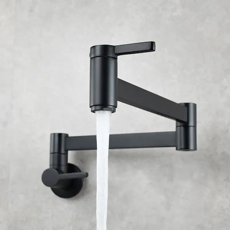 Modern brushed gold pot filler faucet kitchen wall mounted foldable spout