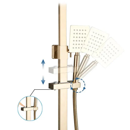 Modern brushed gold rain shower set bathroom mixer with handheld spray