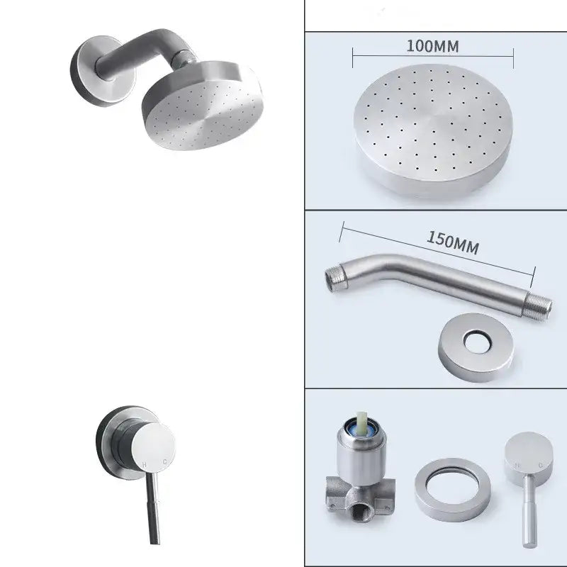 Modern brushed gold rainfall shower faucet set bathroom fixture