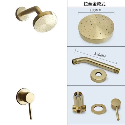 Modern brushed gold rainfall shower faucet set bathroom fixture