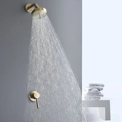 Modern brushed gold rainfall shower faucet set bathroom fixture