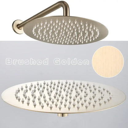 Modern brushed gold rainfall shower set bathroom fixture