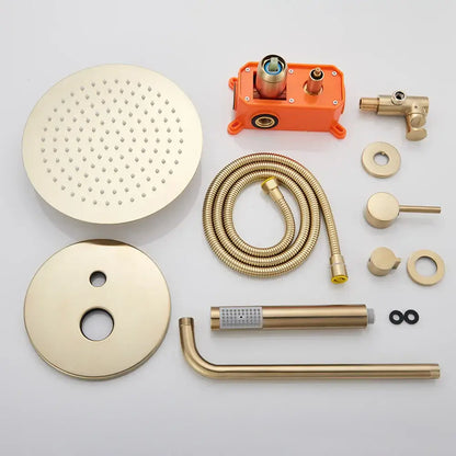 Modern brushed gold rainfall shower set bathroom fixture