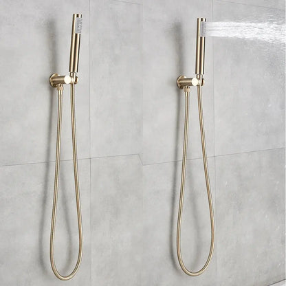 Modern brushed gold rainfall shower set bathroom fixture