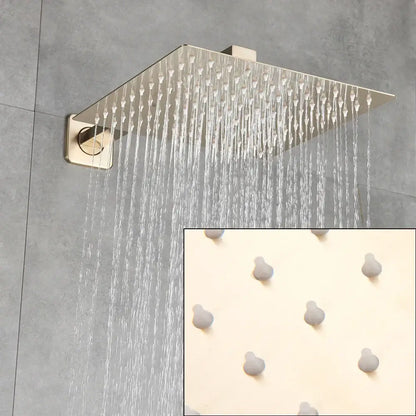 Modern brushed gold rainfall shower set bathroom wall mounted mixer