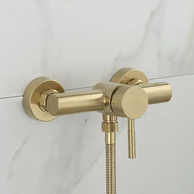 Modern brushed gold shower faucet set bathroom handheld mixer