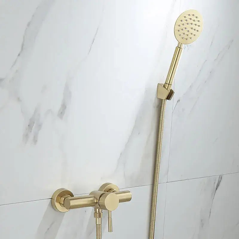 Modern brushed gold shower faucet set bathroom handheld mixer