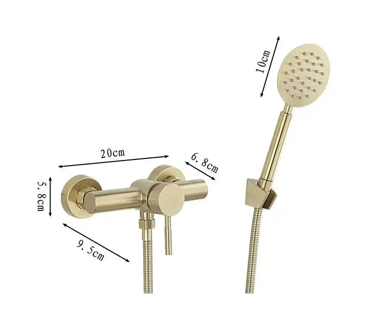 Modern brushed gold shower faucet set bathroom handheld mixer
