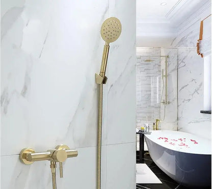 Modern brushed gold shower faucet set bathroom handheld mixer