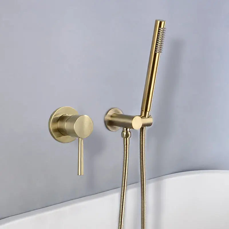 Modern brushed gold shower mixer set bathroom handheld spray