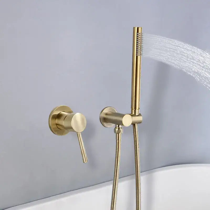 Modern brushed gold shower mixer set bathroom handheld spray