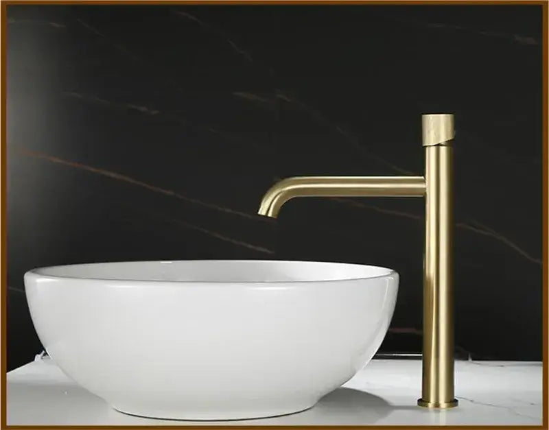 Modern brushed gold single handle basin faucet bathroom knurled mixer