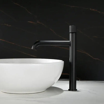 Modern brushed gold single handle basin faucet bathroom knurled mixer