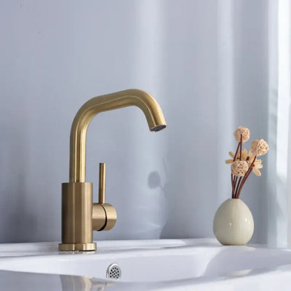 Modern brushed gold single handle basin faucet bathroom mixer tap